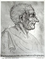 Porträt von Titus Livius, bekannt als Livius (59 v. Chr. - 17 n. Chr.) (Rötelzeichnung)